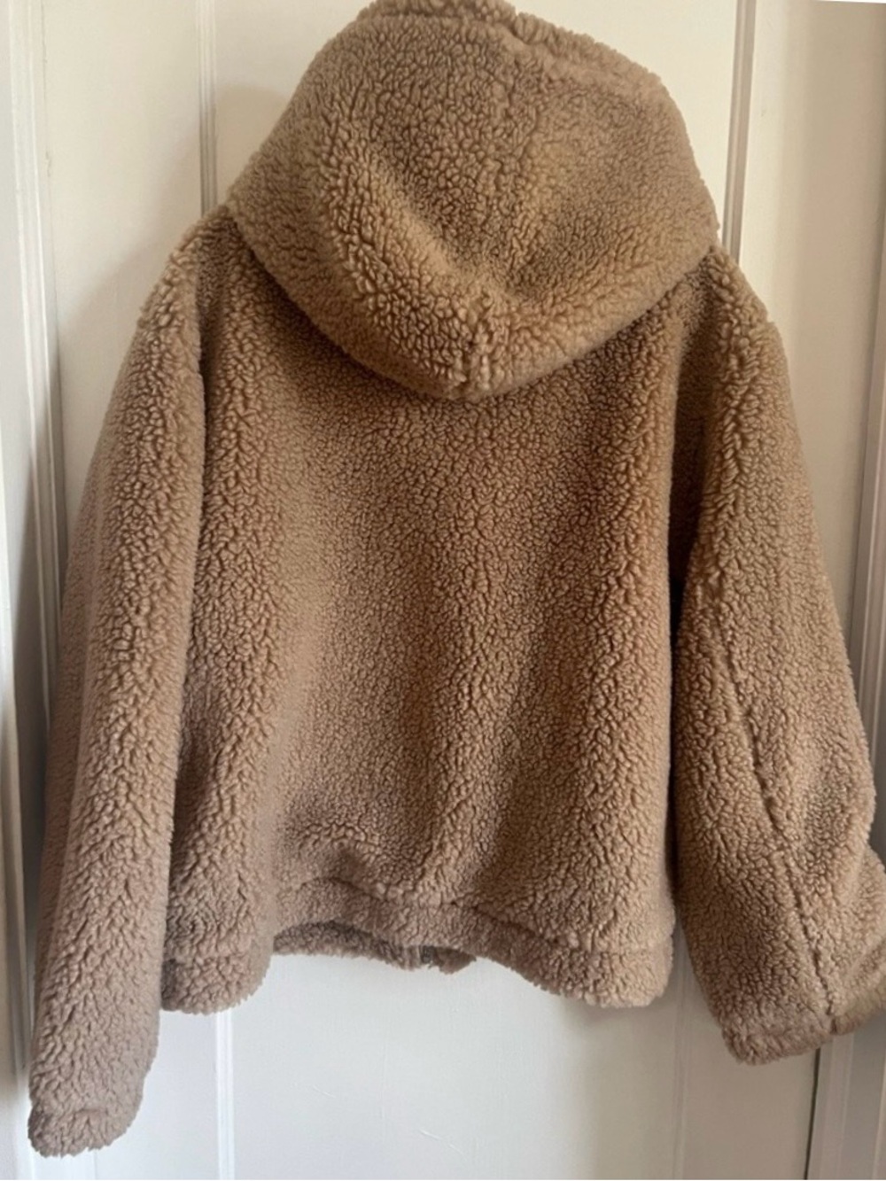 NWT Aritzia Tna Palo Alto Cozy Zip-Up Sherpa Hoodie Jacket - Beige - Picture 6 of 9